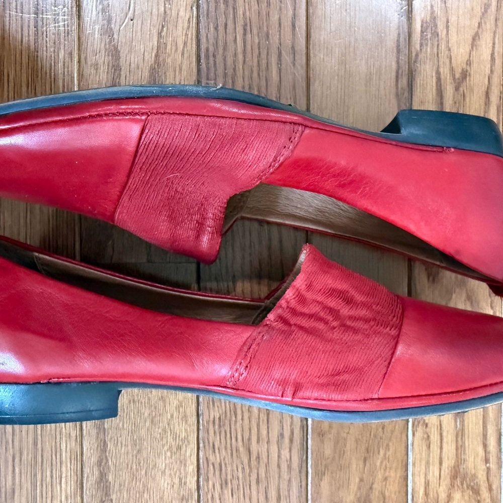 Miz Mooz Maria Red Slip-On Leather Loafers